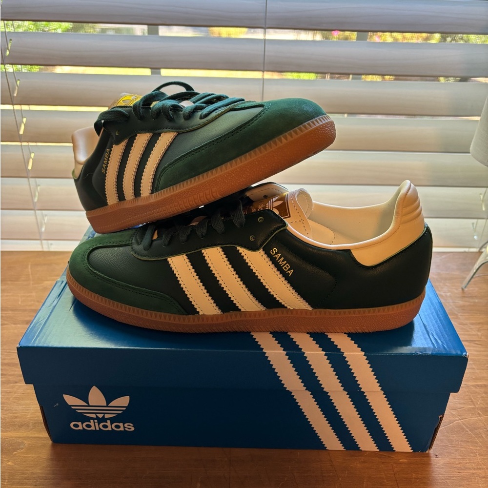 Adidas Samba OG Collegiate Green and Cream Sneakers